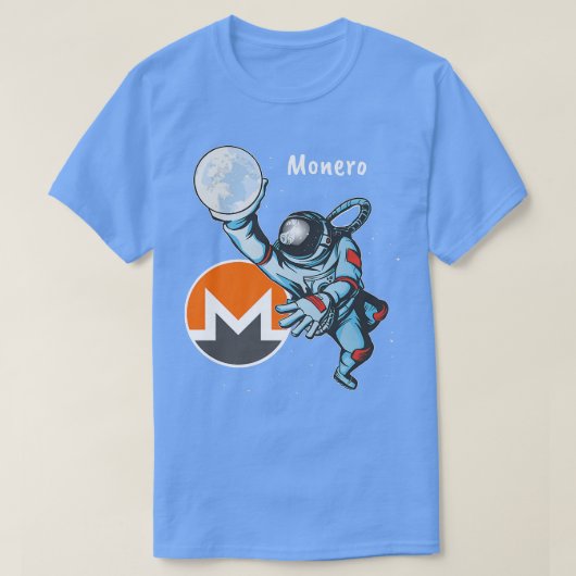 Monero XMR宇宙マン宇宙飛行士ダンク暗号 Tシャツ (デザイン正面)