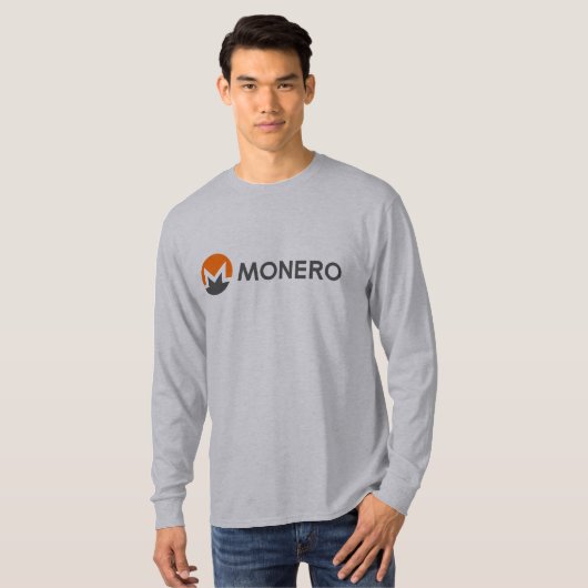 Monero (XMR)の硬貨の長袖のTシャツ Tシャツ (正面フル)