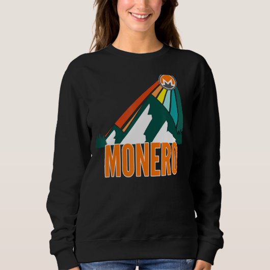 Monero Xmr Crypto Mountain Sun Rays暗号通貨 スウェットシャツ (正面)