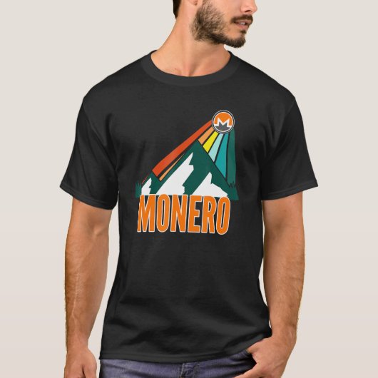 Monero Xmr Crypto Mountain Sun Rays暗号通貨 Tシャツ (正面)