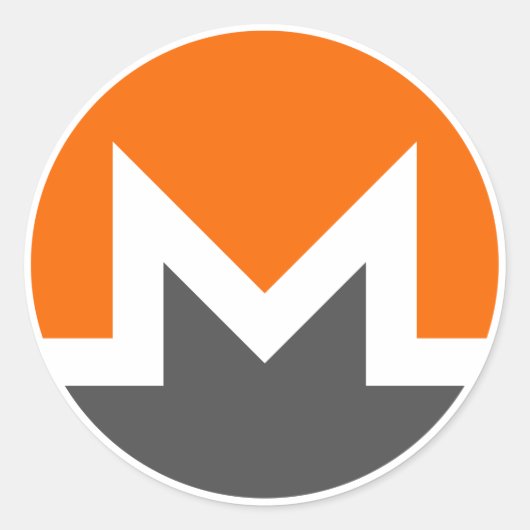 Monero XMR Cryptocurrency Round Small Stickers ラウンドシール (正面)