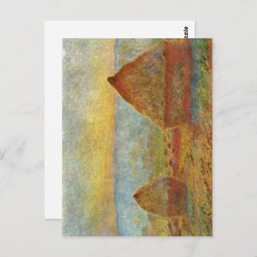 MonetのクロウドHeuhaufenの1884年の技術か。l auf Lein ポストカード (正面/裏面)