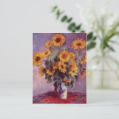 MonetのクロウドStilleben mit Sonnenblumenの1881年の技術 ポストカード (スタンド正面)