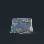 MONETのスイレン1916の青い調子のメッセージカード カード<br><div class="desc">クロード・モネ、フランスのな印象派ペインターはこのスイレンを絵を描きました --- 20世紀初頭フランスの彼自身の裏庭のインスピレーションからのキャンバスの絵画の油として1916年、最初に。 彼がこのスイレンの池の作成を絵を描いたときに76年齢、Monetの激流はありま進歩し、色の彼の認識を変えます。 彼の激流がより悪くなったら、より多くの赤、紫色、彼が彼の絵画に入れた暗い青。 これら二つの演出のより暗い青は黄色い色相版が明るいコントラストおよび豊富なライターの調子と最も楽しいけれども、元の芸術に近い方により本当らしいです。</div>