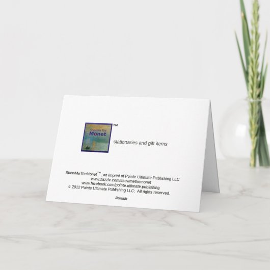 MONETのスイレン1916年のbriteの色相の挨拶状 カード (裏面)