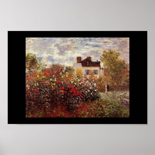 Monetの庭の花のヴィンテージの古い絵画の芸術家 ポスター (正面)