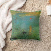 Monetの日の出の絵画の枕 クッション (ブランケット)