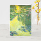 Monetの日没の《植物》スイレンの挨拶状 カード (黄色い花)