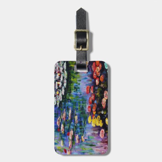 Monetの紫色のスイレンの荷物のラベル ラゲッジタグ (正面縦)