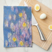 Monetの黄色のスイレンの台所タオル キッチンタオル (四つ折り)