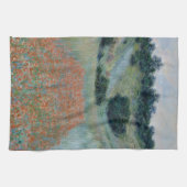 Monet著空の近いGivernyのケシ分野 キッチンタオル (横)