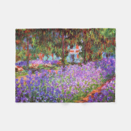 Monet著Givernyの芸術家の庭 フリースブランケット