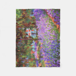 Monet著Givernyの芸術家の庭 フリースブランケット