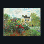 Monet – アルジェンテウイルのアーティストガーデン ポストカード<br><div class="desc">Claude Monet絵画's - The Artist's Garden at Argenteuil，有名な印象派のアートワークとダリアの庭園の角</div>
