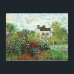 Monet – アルジェンテウイルのアーティストガーデン ポストカード<br><div class="desc">Claude Monet絵画's - The Artist's Garden at Argenteuil，有名な印象派のアートワークとダリアの庭園の角</div>