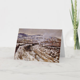Monet – アルゼンテウイルで雪の中で列車を走らせ、 カード