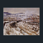 Monet – アルゼンテウイルで雪の中で列車を走らせ、 ポストカード<br><div class="desc">Claude MonetのArgenteuilで雪人気があるの中で絵画トレーニング。</div>