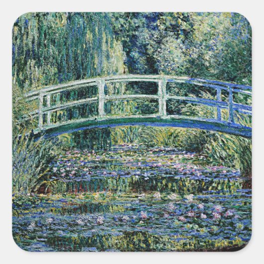 Monet – アルゼンテウイルのポピー場 スクエアシール (正面)