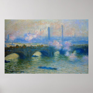 Monet: クロード・モネ著ロンドンのウォータールー橋 ポスター