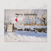 Monet – マグピー、クリスマスの挨拶 シーズンポストカード (正面)