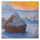 Monet – 夕日の木立、雪効果、 タイル<br><div class="desc">日没のグレーインスタック、雪効果。ファインアート絵画は印象派のフランスのアーティストClaude Monetによる。</div>