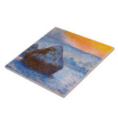 Monet – 夕日の木立、雪効果、 タイル (側面)