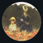 monet – 妻と息子 ラウンドシール<br><div class="desc">これはモネットの「ポピー・フィールド」絵を描から</div>