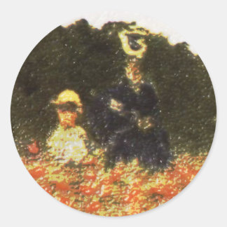 monet – 妻と息子 ラウンドシール
