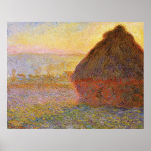 Monet -日没の三角波-印象派 ポスター
