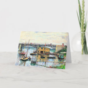 Monet – 灰色の日にアルゼンテイユで橋 カード