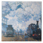 Monet -聖者Lazareの場所、列車の到着 タイル<br><div class="desc">クロード・モネの絵画、聖者Lazareの場所、列車の到着</div>