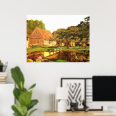 Monet - A Farmyard in Normandy ポスター (ホームオフィス)