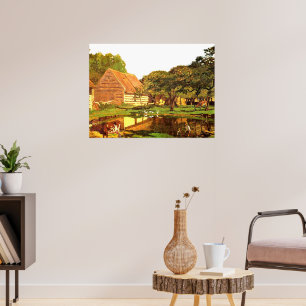 Monet - A Farmyard in Normandy ポスター