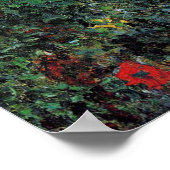 Monet - Argenteuil, Flowers by Riverbank ポスター (角)