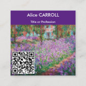 Monet - Artist's Garden at Giverny - QR Code スクエア名刺 (正面)