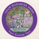 Monet - Artist's Garden at Giverny - QR Code ラウンドペーパーコースター<br><div class="desc">ジヴェルニーのアーティストガーデン/ Le Jardin de l'artiste a Giverny - Claude Monet, 1900</div>