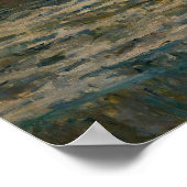 Monet - Bennecourtでセーヌ川で氷が砕ける ポスター (角)