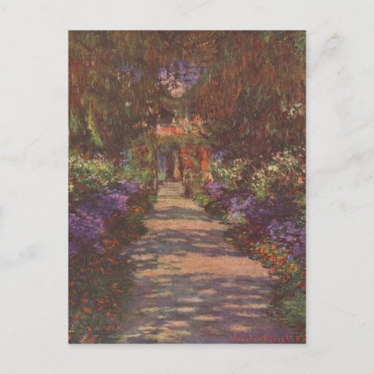 Monet, Claude Gartenweg 1902テクニック?l auf Lein ポストカード (正面)