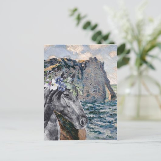 Monet Cliff of Aval & Black Horse Compilation ポストカード (スタンド正面)