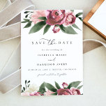 MONET - Dusty PinkフローラガーデンSave the Date 招待状<br><div class="desc">この日付を保存する水色ほこりっぽいピンクの花模様とスクリプトエレガントフォント。これは、あなたのボヘミア、春、または庭園の結婚式のための完璧な日付を保存する。</div>