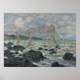 Monet - Fishing Nets At Pourville ポスター
