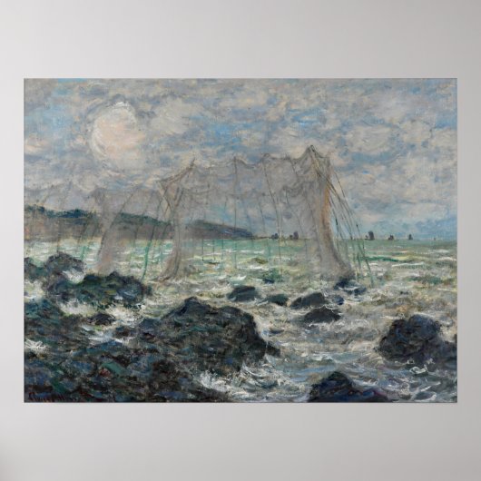 Monet - Fishing Nets At Pourville ポスター (正面)