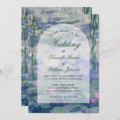 Monet Floral Arch Elegant Wedding Water Lilies  招待状 (正面/裏面)