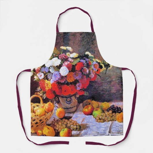 Monet - Flowers and Fruit エプロン (正面)
