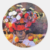 Monet - Flowers and Fruit ラウンドシール (正面)