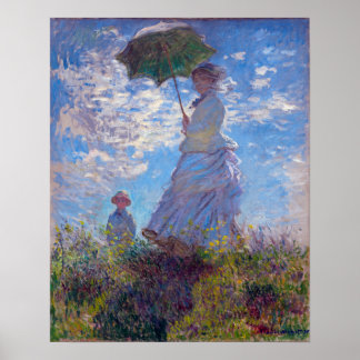 Monet France Impressionist People Woman with a Par ポスター