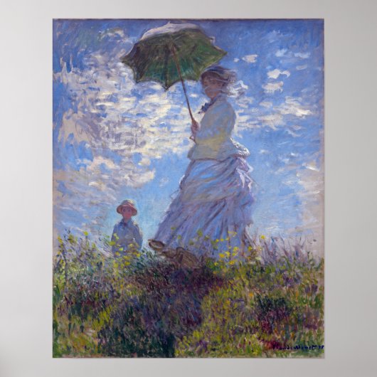 Monet France Impressionist People Woman with a Par ポスター (正面)