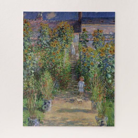 Monet Garden Vetheuil Impressionim Painting ジグソーパズル (縦)