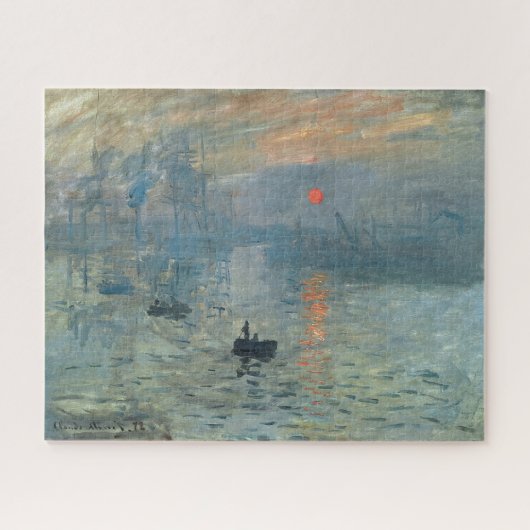 Monet Impression Sunrise Soleil Levant Painting ジグソーパズル (横)
