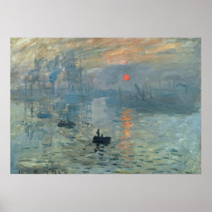 Monet Impression Sunrise Soleil Levant Painting ポスター